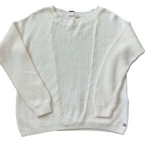 Roxy Sweater Sz M Cream Colored Long Sleeve Knit lightweight
